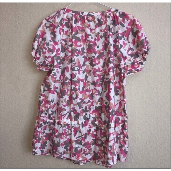 DKNY Brand Pink Camo Tie Waist Blouse Top - Picture 5 of 7